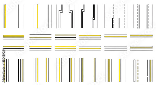 Diverse Collection of Minimalist Geometric Line Patterns for Modern Design Projects and Digital Art