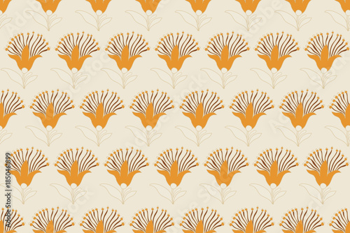 Seamless vintage pastel floral pattern featuring soft