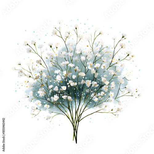 Watercolor Baby’s Breath Floral Illustration