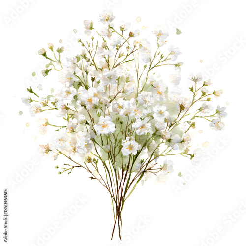 Watercolor Baby’s Breath Floral Illustration