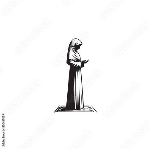 Moslem Women performing salah (prayer)