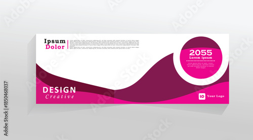 Vector banner template for social media and web, horizontal banner for cover, promotion banner tempalate for digital product and services, abstract purple colour web banner. eps 10