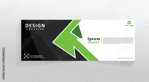Vector abstract banner web template, business design template for social media, cover header, green colour banner template. vector template with eps 10