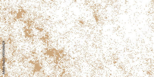 A macro close-up reveals the rough grunge texture of a stone wall and the fine brown pattern of flour on an old rusty metal surface