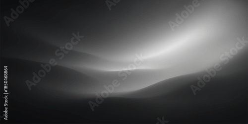 An abstract black and white background texture features a dark sky with smoke and motion waves creating an artful light design