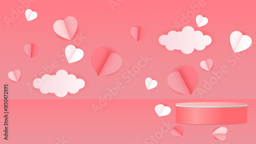 valentine pink podium love background