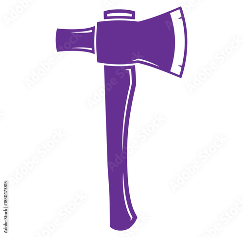 Purple axe vector illustration against a white background perfect for design elements