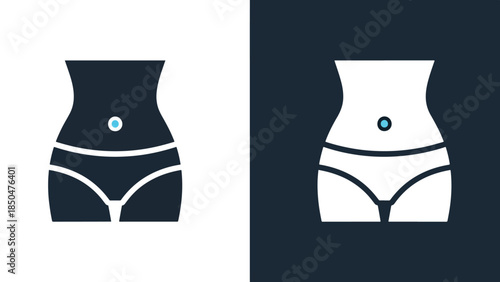 Body measurement icons - Line and glyph solid icon set - Solid icons vector collection - Blue icon set - Icon vector - Flat Design Icon - Vector icon symbol