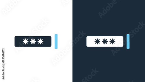 Password input icons - Line and glyph solid icon set - Solid icons vector collection - Blue icon set - Icon vector - Flat Design Icon - Vector icon symbol