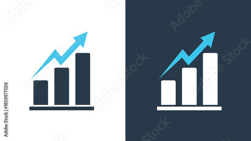 Growth and success icons - Line and glyph solid icon set - Solid icons vector collection - Blue icon set - Icon vector - Flat Design Icon - Vector icon symbol