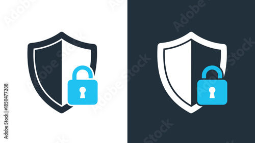 Security icons - Line and glyph solid icon set - Solid icons vector collection - Blue icon set - Icon vector - Flat Design Icon - Vector icon symbol