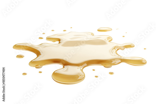 Honey Spill on White Background