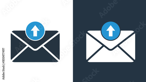 Email upload icons - Line and glyph solid icon set - Solid icons vector collection - Blue icon set - Icon vector - Flat Design Icon - Vector icon symbol