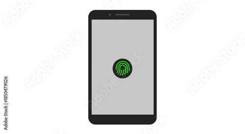 Smartphone Tablet Booting Screen with Green Loading Icon on White Background cybersecurity