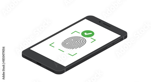 Smartphone Fingerprint Security Scan and Authentication with Biometric Identity Verification and Access Control cybersecurity