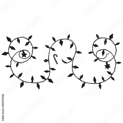 Christmas lights in festive holiday decoration