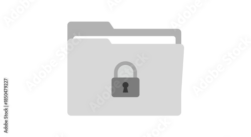 Secure Folder Icon with Padlock Symbol Data Privacy and Confidentiality Concept cybersecurity