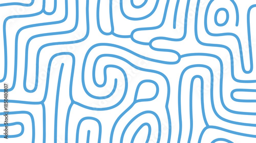 Abstract Blue Organic Line Pattern on White Background lines