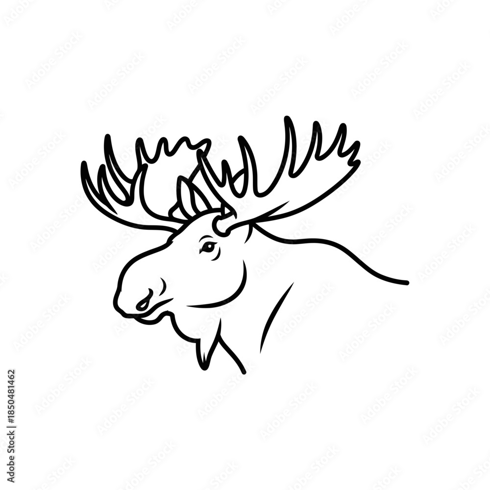 Fototapeta premium moose-with-large-antlers-silhou
