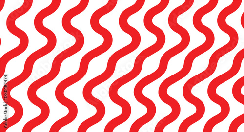 Red and White Wavy Stripes Seamless Pattern Background Keywords: red, white, wavy, stripes, pattern, seamless
