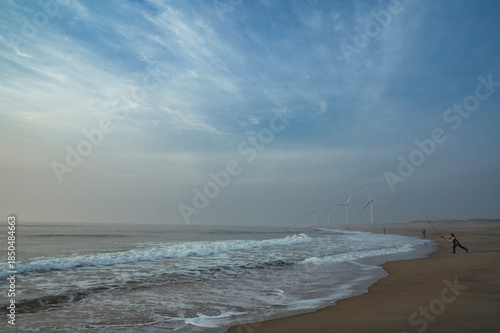 茨城　早朝の日川浜海水浴場