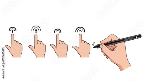 Digital Interaction Gestures: Collection of Hands Tapping and Stylus Input for User Interface Design