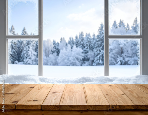 Winter Landscape Through a Window