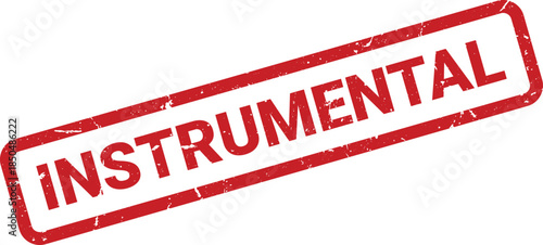 Red Ink Stamp with Word Instrumental and Distressed Texture on White Background for Projects