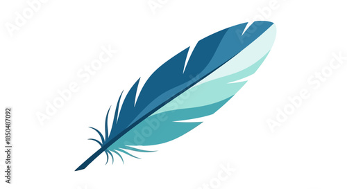 Elegant blue feather illustration showcasing detailed feather textures and artistic design