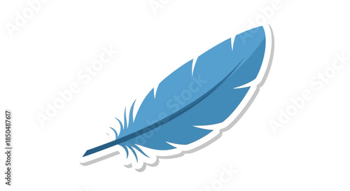 Illustration of a Blue Feather Icon Representing Lightness and Freedom