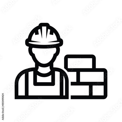 Construction worker with bricks
