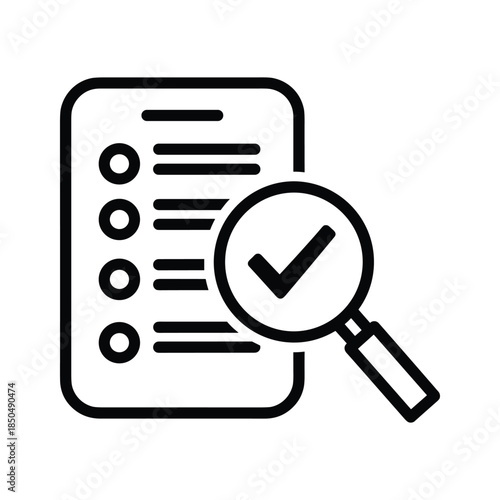 Checking document with magnifying glass