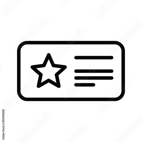 Favorite item card with star icon and text