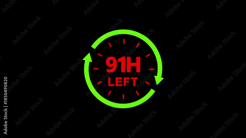 91 Countdown Fandom Countdown stopwatch timer showing 91 hour left with green color circle ...