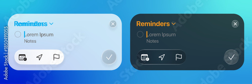 Reminder pop up UI design with accept and decline buttons
