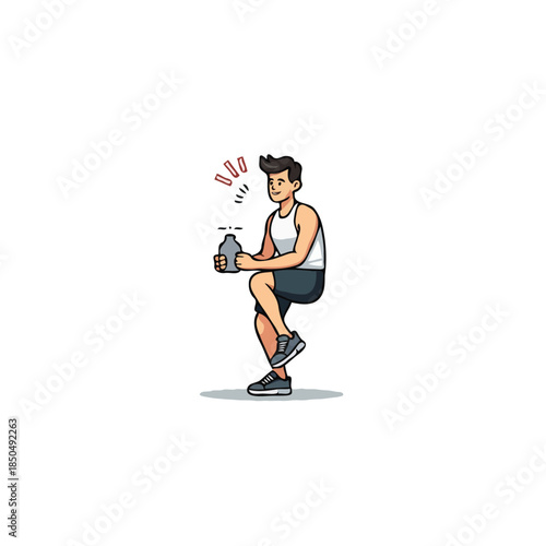 Invigorated athlete preparing to hydrate and replenish electrolytes after workout session indoors