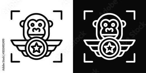 Guerrilla Icon White And Black Background Style