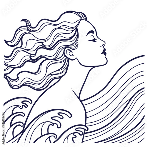 Woman with wavy hair