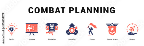 Combat Planning Modern and clean web banner illustration featuring thematic icons for visual communication