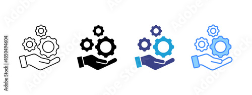 Management Service icon set multiple style collection