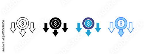 Low Price icon set multiple style collection