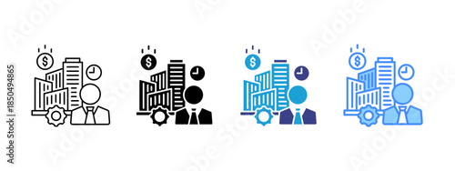 Businessman   icon set multiple style collection