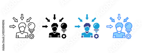 Concentration  icon set multiple style collection