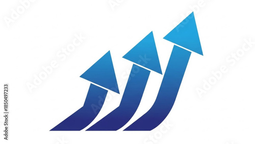 Free Download Three blue arrows pointing upwards symbolizing growth progress and success in business and finance isolated on white - GFXLoad