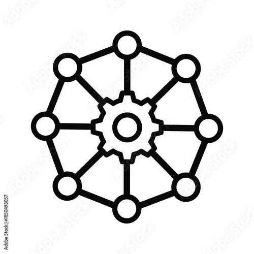 Central gear mechanism in network structure
