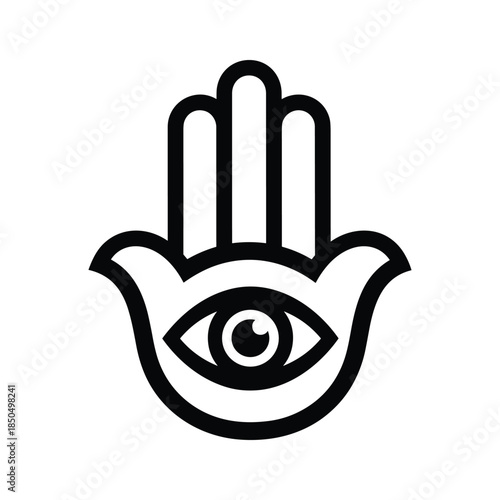 Hamsa hand symbol with eye