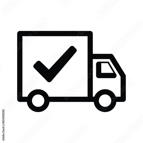 Delivery truck with checkmark icon