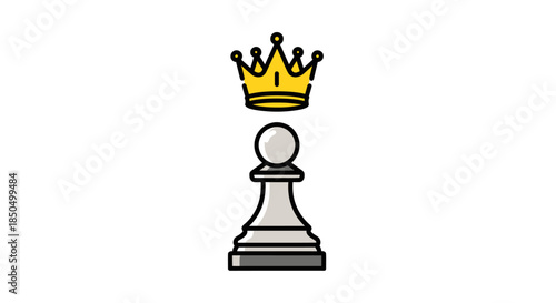 Chess Pawn Promotion to King Symbolizing Success and Achievement