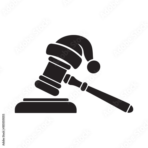 Christmas legal gavel icon representing holiday justice and festive law enforcement