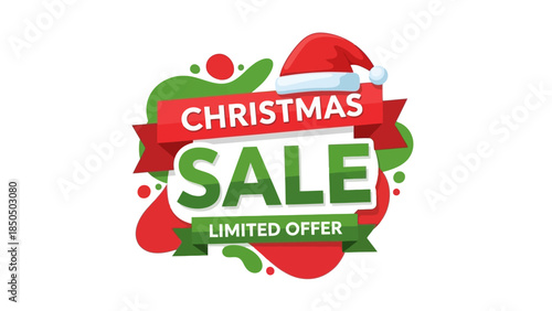 Festive Christmas Sale Banner with Limited Offer Decoration
